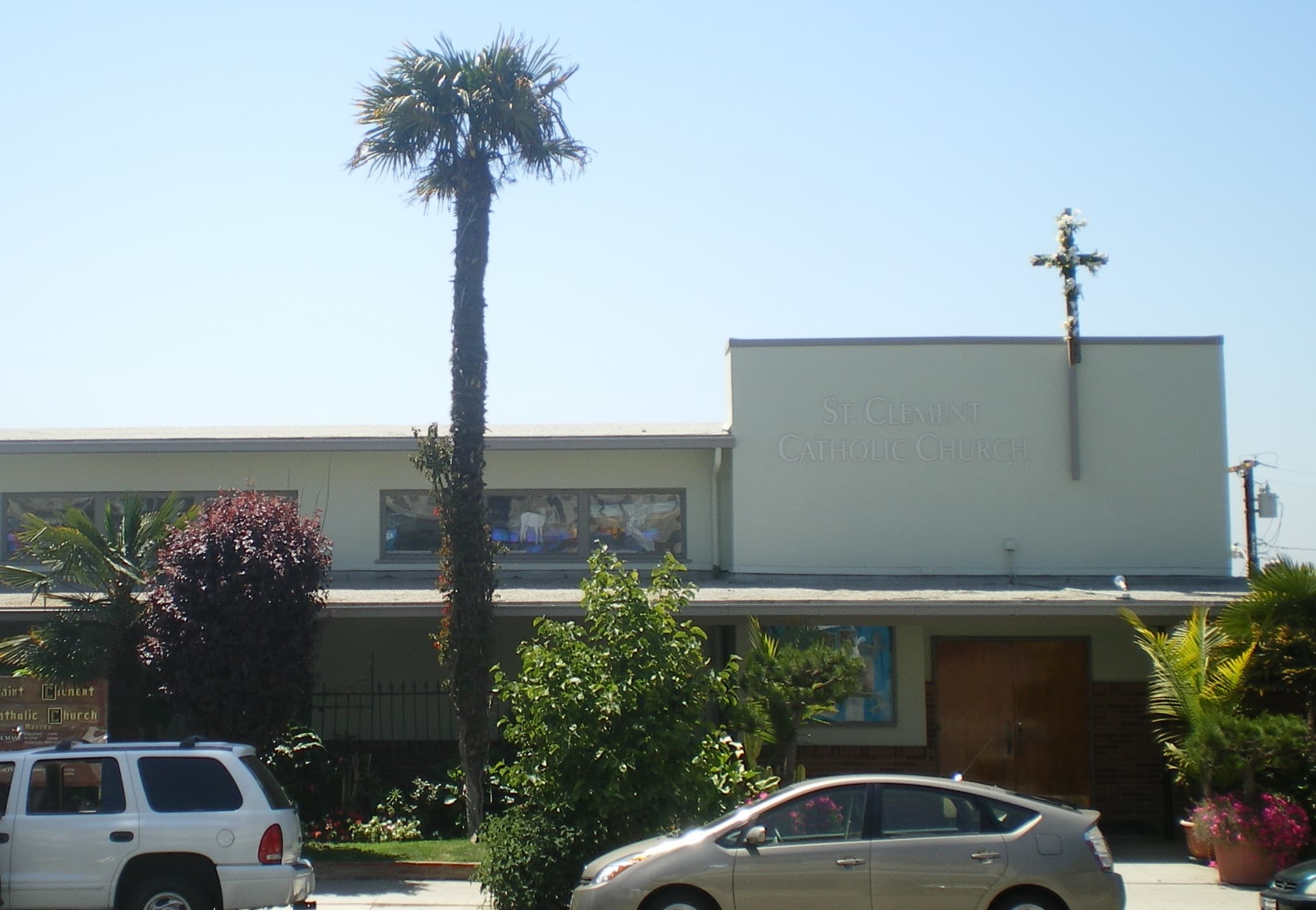 The entrance to St. Clement Catholic Church
